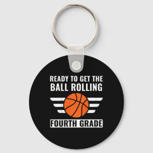 Kids First Day of 4th Grade Boys Fourth Grade Bas Key Ring