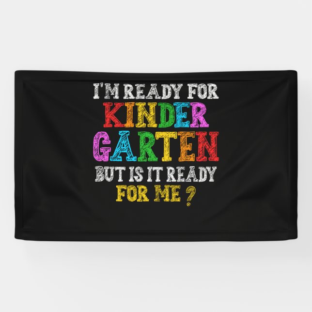 Kids First Day Of Kindergarten Back To School Banner (Horizontal)