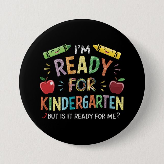 Kids First Day Of Kindergarten Fun Back To Schoo 7.5 Cm Round Badge (Front)