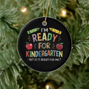 Kids First Day Of Kindergarten Fun Back To Schoo Ceramic Tree Decoration