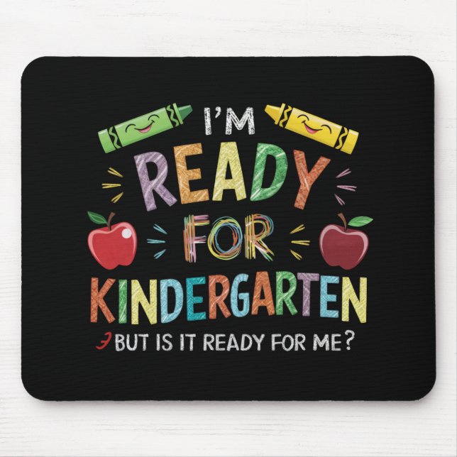 Kids First Day Of Kindergarten Fun Back To Schoo Mouse Mat (Front)