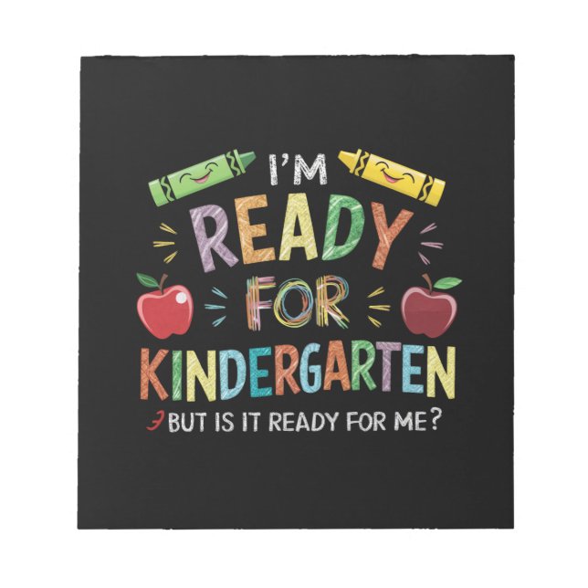 Kids First Day Of Kindergarten Fun Back To Schoo Notepad (Front)