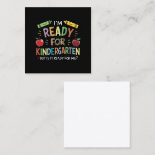 Kids First Day Of Kindergarten Fun Back To Schoo Square Business Card