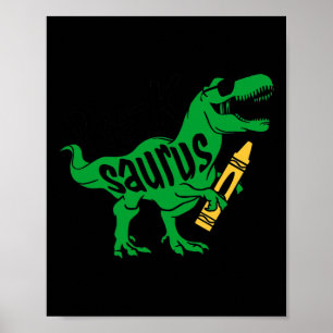 Kids First Day of Pre K Saurus Trex Girls Boys Kin Poster