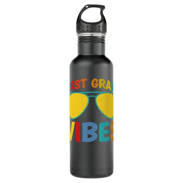 Kids First Day of School 1st Grade Vibes Boys Firs 710 Ml Water Bottle (Front)