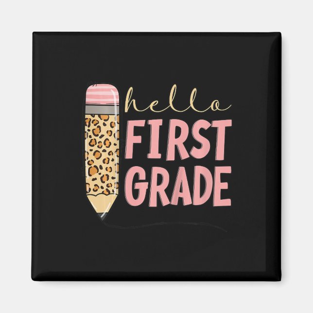 Kids First Day Of School Girls Back To School Hell Magnet (Front)