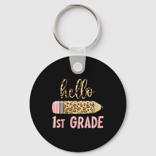 Kids First Day Of School Girls Ck To School Hello Key Ring