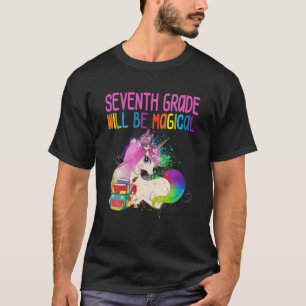 Kids First Day Of Seventh Grade Magical Unicorn Ba T-Shirt