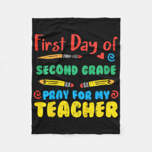 Kids First Day Second Grade 2nd Pray Fun Ck School Fleece Blanket