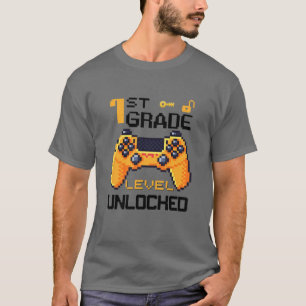 Kids First Grade Back To School Gamer Pixel Level T-Shirt