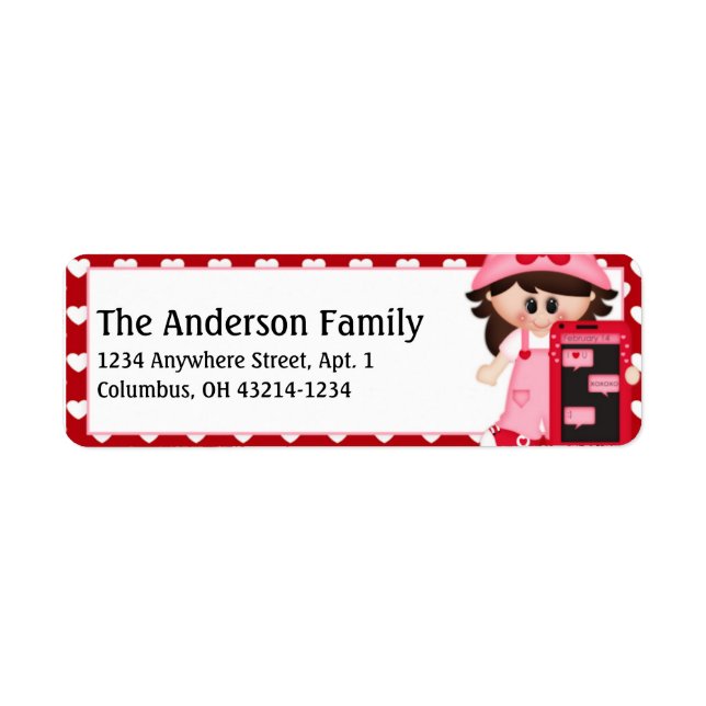 Kid's First Valentine's Day Address Labels d1 (Front)