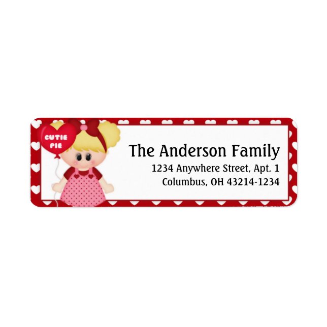 Kid's First Valentine's Day Address Labels d8 (Front)