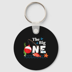 Kids Fishing The Big One Year 1st First Birthday L Key Ring