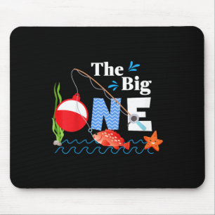 Kids Fishing The Big One Year 1st First Birthday L Mouse Mat