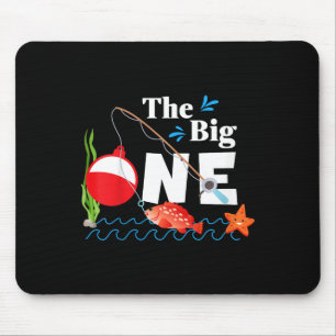 Kids Fishing The Big One Year 1st First Birthday L Mouse Mat