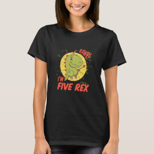 Kids Five Rex 5th Birthday Shirt Five Dinosaur 5 Y