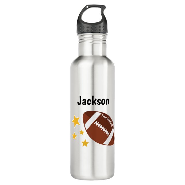 Kids Flag Football Stars Personalised 710 Ml Water Bottle (Front)