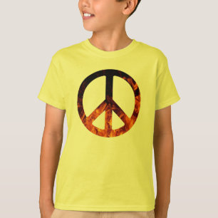 Kids Flames Peace Sign Shirt