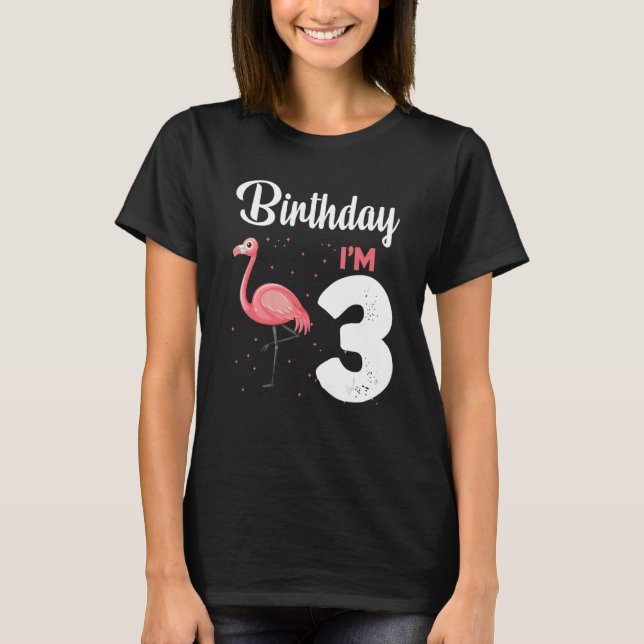 Kids Flamingo 3rd Birthday Flamingos B day 3 years T-Shirt (Front)