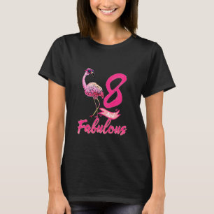 Kids Flamingo 8 And Fabulous 8th Birthday T-Shirt
