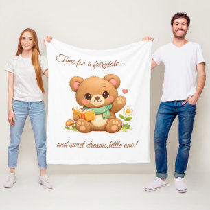 Kids Fleece Blanket "Fairytale Reading Bear"