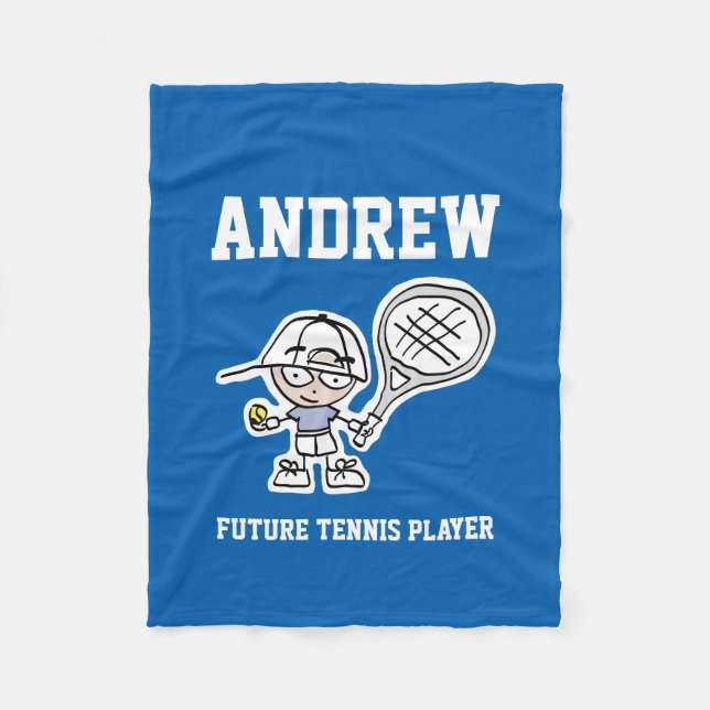 Kids fleece blanket for future tennis player (Front)
