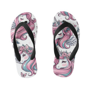  Kids' Flip-Flop Design – Pink Unicorns Kid's Flip Flops