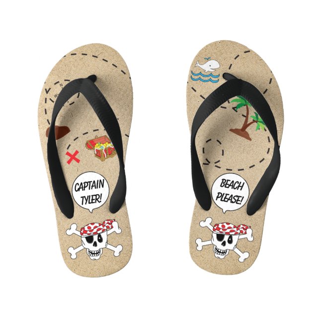 Kids Flip-Flops Pirate Map Kid's Flip Flops (Footbed)