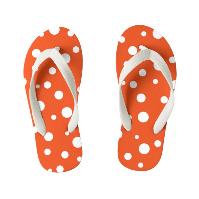 Kids Flip Flops-Polka Dots Kid's Flip Flops (Footbed)