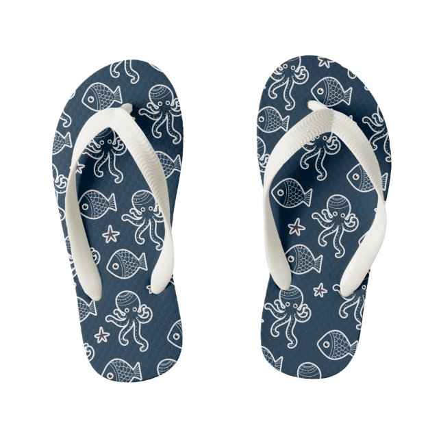 Kids Flip Flops-Sea Life Kid's Flip Flops (Footbed)