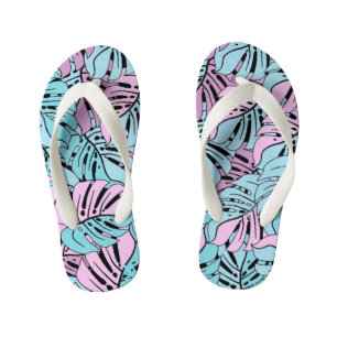 Kids Flip Flops-Tropical Leaves Kid's Flip Flops