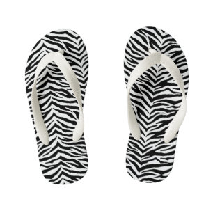 Kids Flip Flops-Zebra Print Flip Flops