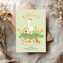 Kids Floral Green Two Silly Goose 2nd Birthday