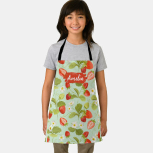 Kids Floral Personalised Apron, Cook Baking BBQ  Apron