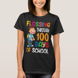 Kids Flossing Through 100 Days Of School T-Shirt