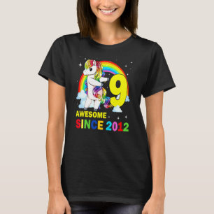 Kids Flossing Unicorn Awesome Since 2012 9 Years O T-Shirt