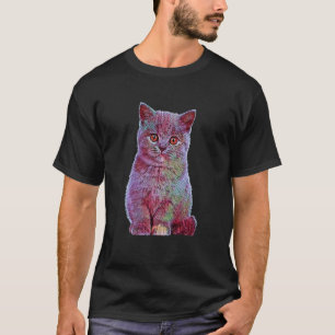 Kids Fluffy Kitten Best Cute Purple Cat T-Shirt