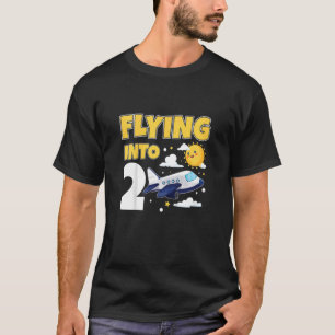Kids Flying Into 2 Aeroplane Pilot 2 Year Old 2nd  T-Shirt