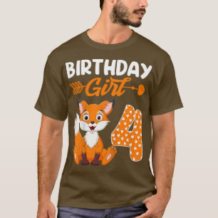 Kids Fo Animal Lovers 4th Birthday Girl Fo Bday 4 T-Shirt