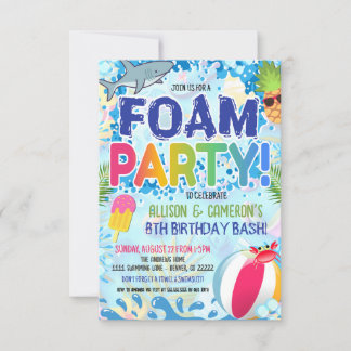 Kids Foam Party Invitation
