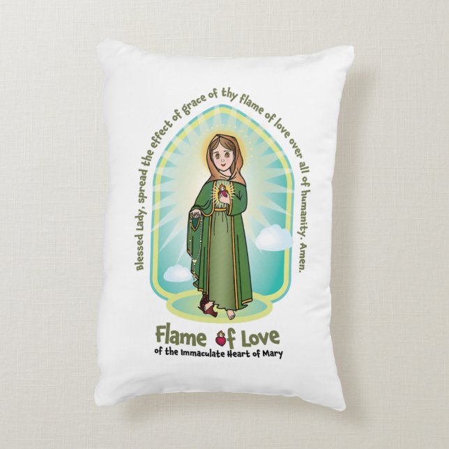 Kids FOL Mama Mary Icon + Unity Prayer Accent Pill Decorative Cushion (Back(Vertical))