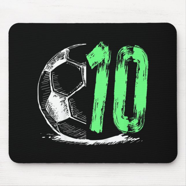 Kids Football 10 years old boy birthday party  Mouse Mat (Front)