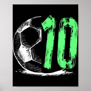 Kids Football 10 years old boy birthday party Poster