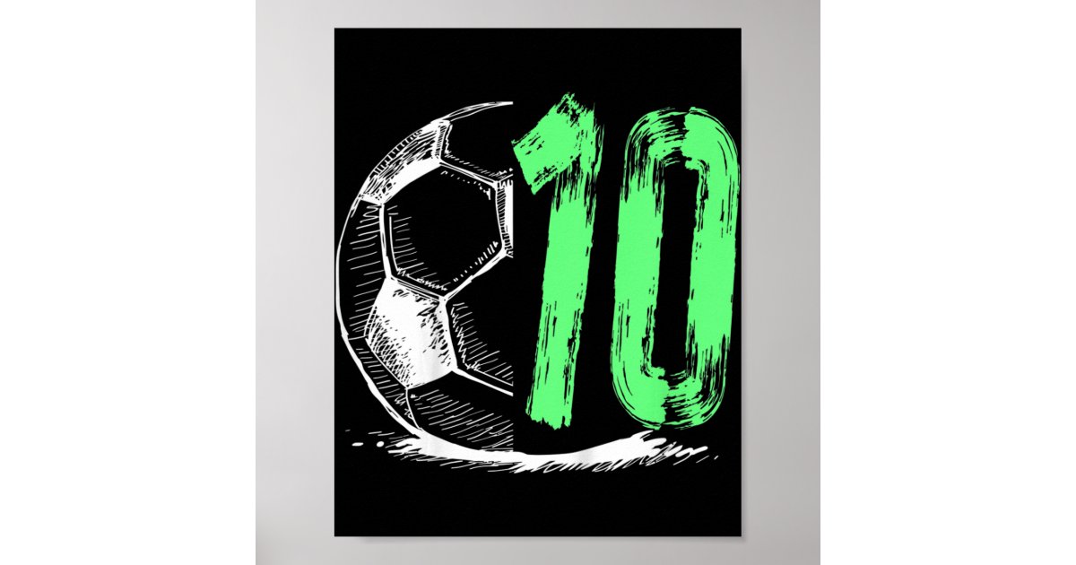 Kids Football 10 years old boy birthday party Poster Zazzle