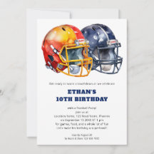 Kids Football Birthday Orange Blue