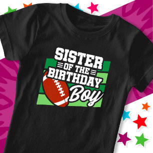 Kids Football Party Sister of the Birthday Boy T-Shirt