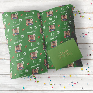 Kids Football Photo Birthday Wrapping  Paper