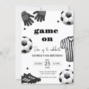 Kids Football Soccer Birthday Invitation