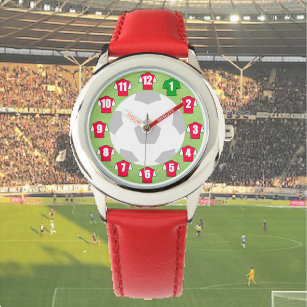 Kid's Football Theme featuring Red & White Shirts Watch