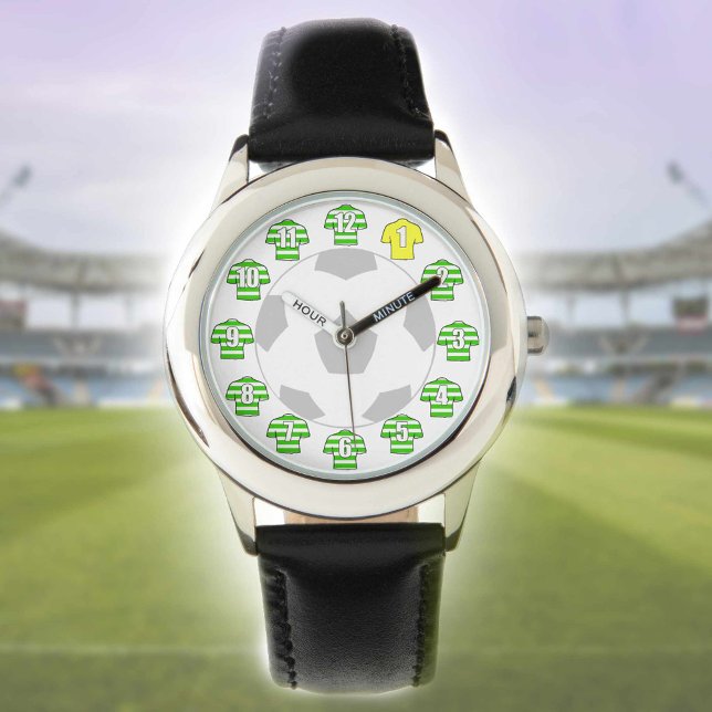Kid's Football Watch - with Green Hooped Shirts (Creator Uploaded)